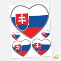 Nažehlovačka Slovenská vlajka Srdce – sada 5 ks na textil pro sportovní týmy i fanoušky.