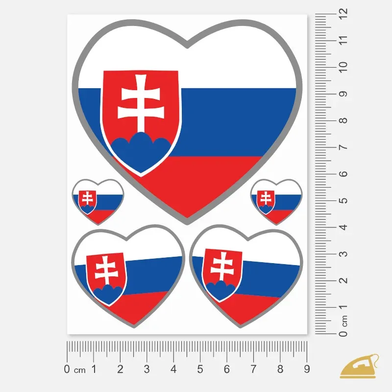 Nažehlovačka Slovenská vlajka Srdce – snadné nažehlení žehličkou v domácích podmínkách.