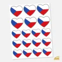Nažehlovačka Česká vlajka Mini srdíčka – sada 18 ks na textil.