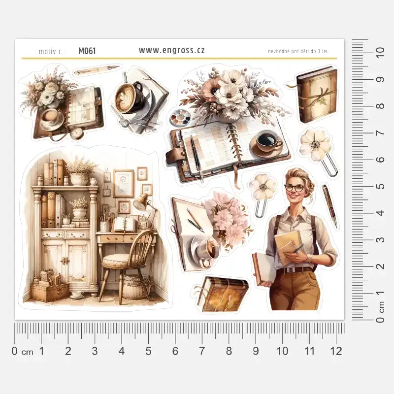 Samolepky do diáře Koutek na psaní - vytvořte si útulný prostor na každé diářové stránce.