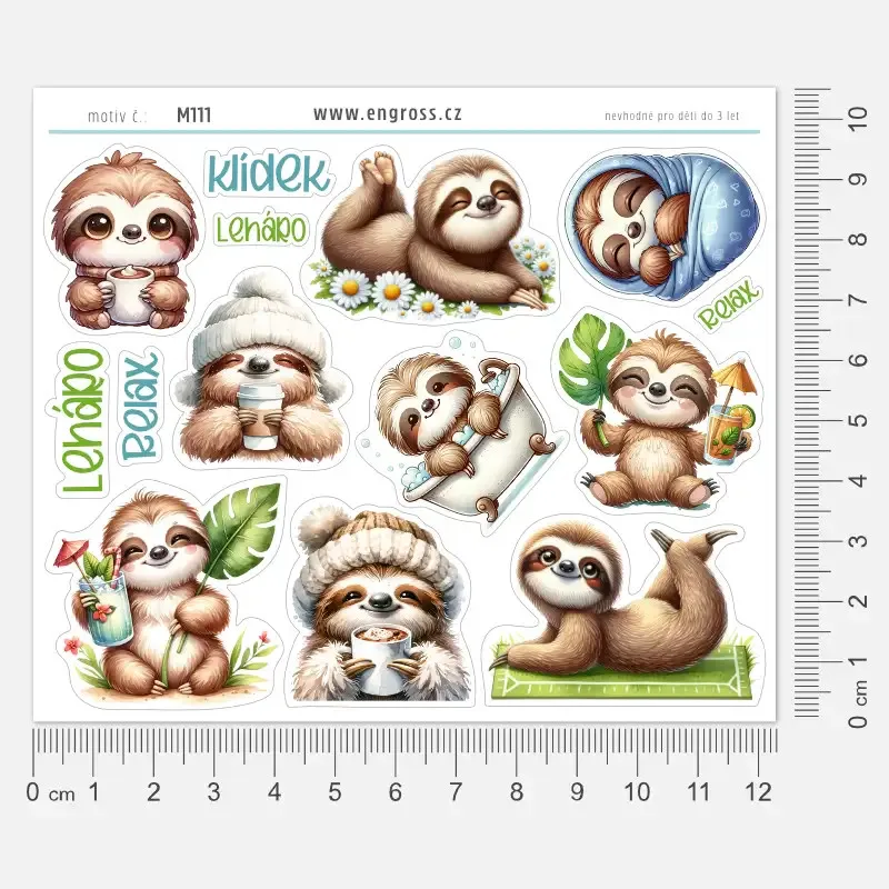 Samolepky pohodoví lenochodi.