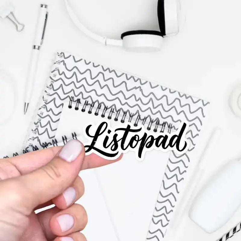 Samolepka do diáře: Listopad - kaligrafický styl.