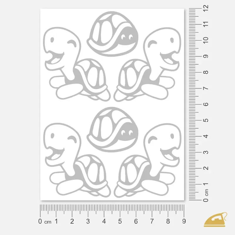 Reflexní nažehlovačky Veselé želvy – snadné nažehlení žehličkou v domácích podmínkách.