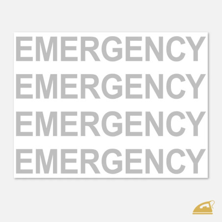 Reflexní nažehlovačka EMERGENCY – sada 4 ks profesních nápisů na záchranářské uniformy a vesty.