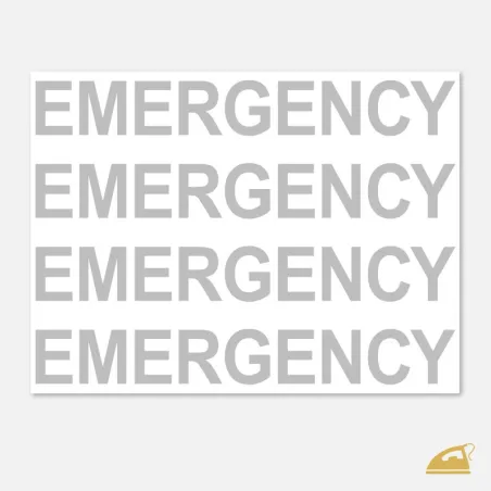 Reflexní nažehlovačka EMERGENCY – sada 4 ks profesních nápisů na záchranářské uniformy a vesty.