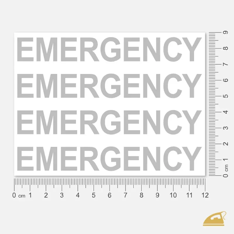 Reflexní nažehlovačka EMERGENCY (4 ks) – snadné nažehlení žehličkou.