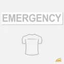 Reflexní nažehlovačka EMERGENCY na záda – velký bezpečnostní nápis na záchranářské oděvy a bundy.