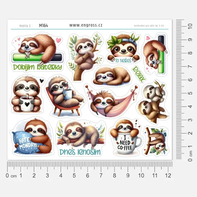 Samolepky lenošící lenochodi.