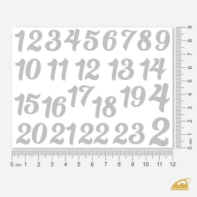 Reflexní nažehlovačky Adventní čísla 1–24 – snadné nažehlení na látku.