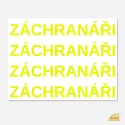 Neonový nažehlovací nápis ZÁCHRANÁŘI – sada 4 ks (žlutá / oranžová).
