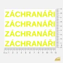 Neonový nažehlovací nápis ZÁCHRANÁŘI – sada 4 ks. Výrazný potisk pro záchranné složky.