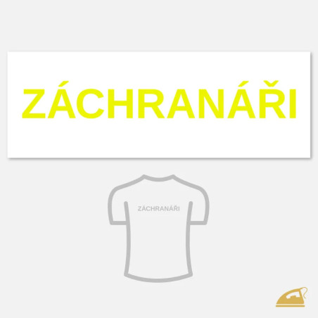 Velký neonový nažehlovací nápis ZÁCHRANÁŘI na záda – výroba ČR.
