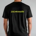 Velký neonový nažehlovací nápis ZÁCHRANÁŘI na záda – výrazné neonové barvy.