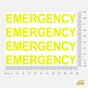 Neonový nažehlovací nápis EMERGENCY – sada 4 ks na pracovní oděvy pro záchranáře.