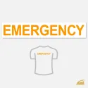 Velký neonový nažehlovací nápis EMERGENCY na záda – 27 x 3,6 cm.