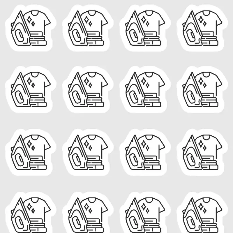 Samolepky do diáře: Žehlení – 24 ks černobílých ikon do každé velikosti diáře.