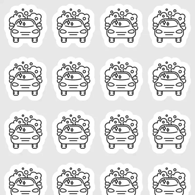 Samolepky do diáře: Mytí auta – 24 ks černobílých ikon pro všechny velikosti diáře.