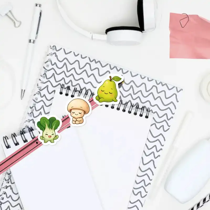 Samolepky do diáře, kolekce Frutíci - kawaii mini samolepky s ovocem a zeleninou.