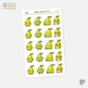 Samolepky do diáře: Hruška emoce – 20 ks mini kawaii samolepek z kolekce Frutíci.