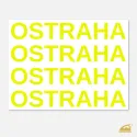 Neonový nažehlovací nápis OSTRAHA – sada 4 ks ve dvou barevných provedeních (žlutá/oranžová).
