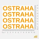Neonový nažehlovací nápis OSTRAHA – sada 4 ks na profesní oděvy.