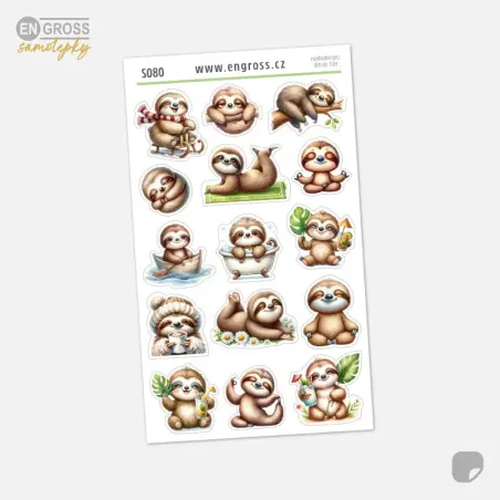 Roztomilé samolepky lenochodů.