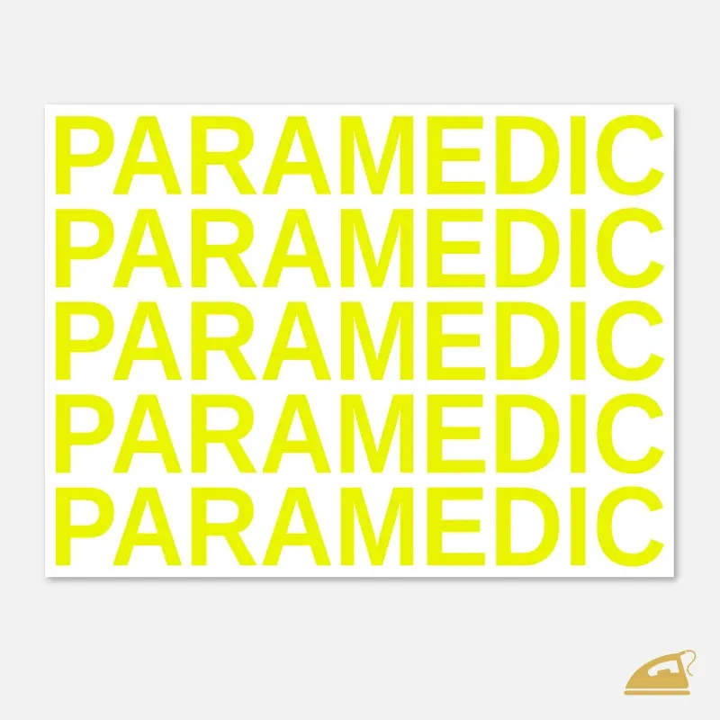 Neonový nažehlovací nápis PARAMEDIC – sada 5 ks ve dvou barevných provedeních.