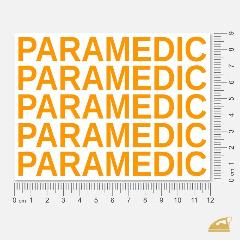Neonový nažehlovací nápis PARAMEDIC – snadné nažehlení žehličkou.