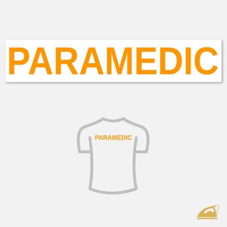 Velký neonový nažehlovací nápis PARAMEDIC na záda – 28 x 3,7 cm.