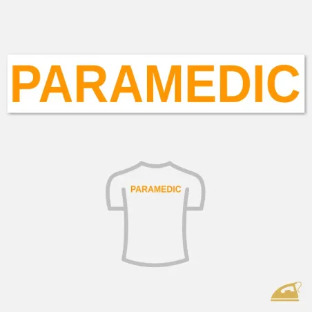 Velký neonový nažehlovací nápis PARAMEDIC na záda – 28 x 3,7 cm.