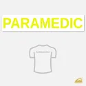 Velký neonový nažehlovací nápis PARAMEDIC na záda – v neonově žluté nebo oranžové barvě.