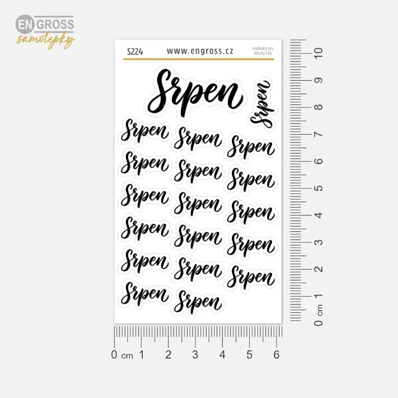 Samolepky do diáře: Srpen – nálepky, které snadno vyloupnete z aršíku.