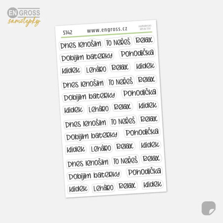 Textové samolepky – relax a lenošení | ENGROSS