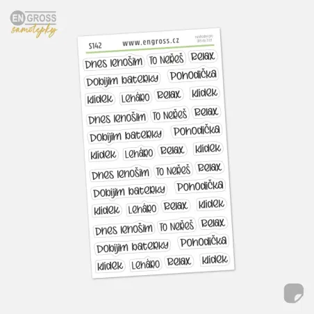 Textové samolepky – relax a lenošení | ENGROSS