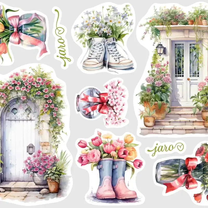 Samolepky do diáře: Jarní zápraží – pro rozkvetlý diář, deník, bullet i scrapbooking.