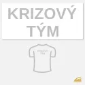 Reflexní nažehlovací nápis KRIZOVÝ TÝM na záda – velký formát (24 × 11 cm).