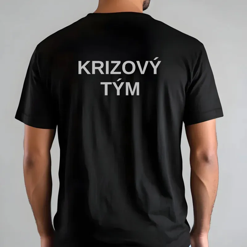 Reflexní nažehlovací nápis KRIZOVÝ TÝM na záda – na pracovní oděvy.