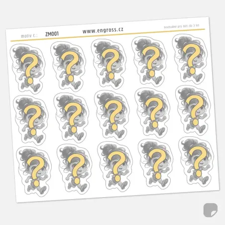 Arch kreslených samolepek pro plánování na přání.