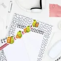 Samolepky do diáře: Hruška a kočka – 20 ks mini kawaii nálepek, 4 různé motivy.