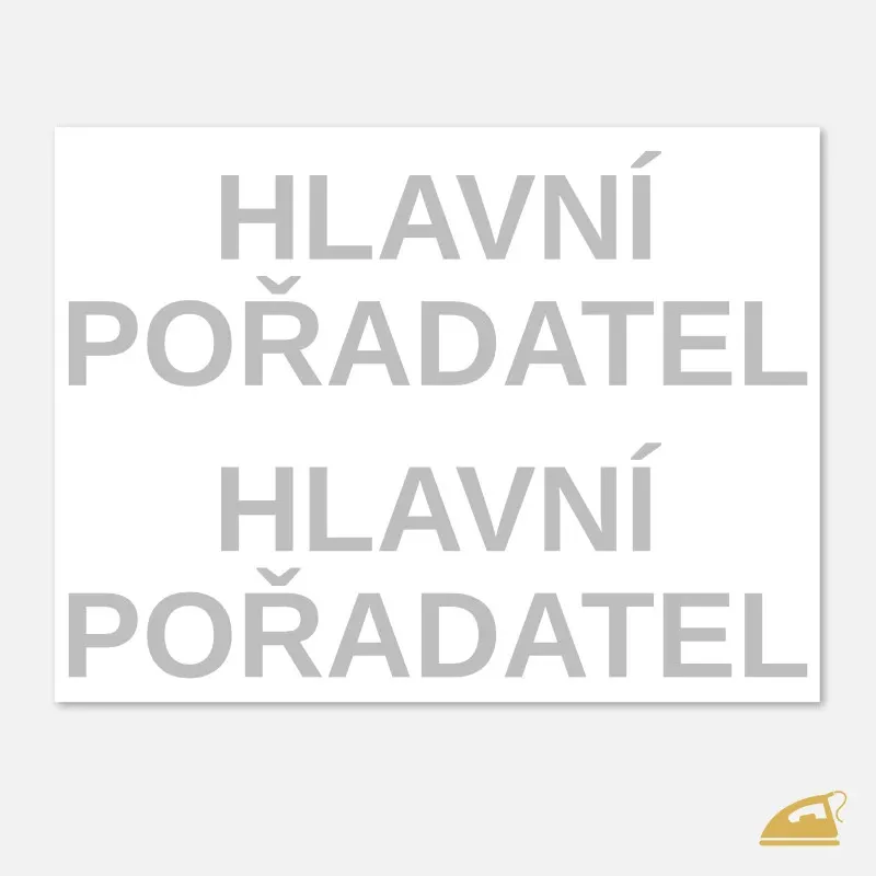 Reflexní nažehlovačka HLAVNÍ POŘADATEL – sada 2 ks nápisů na oděvy a vesty.