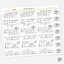 Samolepky do diáře: České texty – 18 ks motivačních citátů a 7 ks ikonek fotoaparátu.