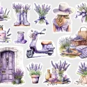 Samolepky do diáře Levandulové léto – 13 ks samolepek pro diář, deník, bullet i scrapbooking.