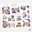 Samolepky do diáře Levandulové bydlení – 14 ks watercolor nálepek a 2 texty.