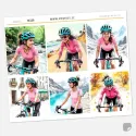 Samolepky do diáře Mia: Výlet na kole – 6 ks velkých boxů pro cyklistky.