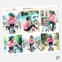 Samolepky do diáře Mia: Cyklo pohoda – 6 ks velkých boxů s cyklistickou tematikou.