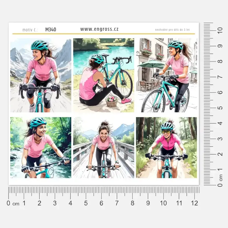 Samolepky do diáře Mia: Cyklo pohoda – nálepky navrhujeme a vyrábíme v ČR.