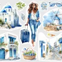 Samolepky do diáře Léto v Řecku – romantika do diáře, deníku, bulletu i na scrapbooking.
