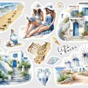 Samolepky do diáře Santorini – nálepky pro diář, bullet, deník i scrapbooking.