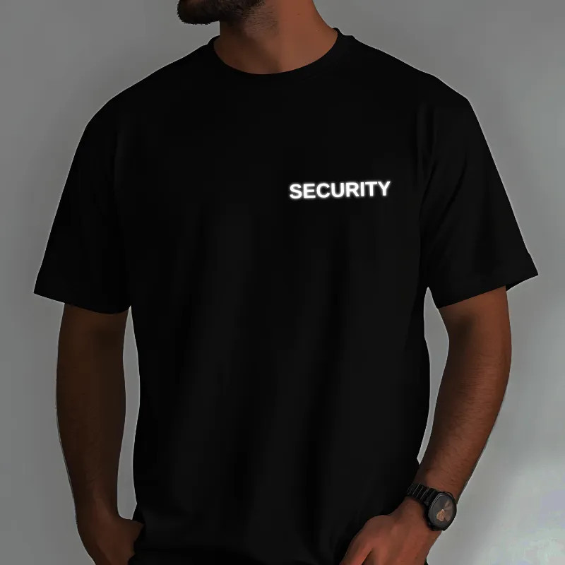 Vysoká svítivost reflexního nažehlovacího nápisu SECURITY.