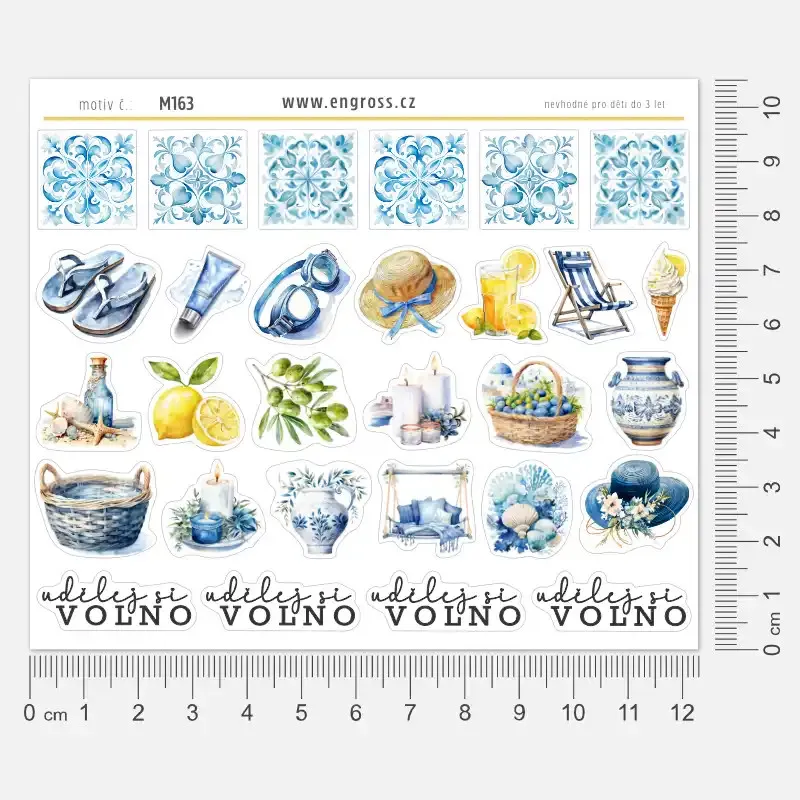 Mini samolepky do diáře Řecké ornamenty – nálepky navrhujeme a vyrábíme v ČR.